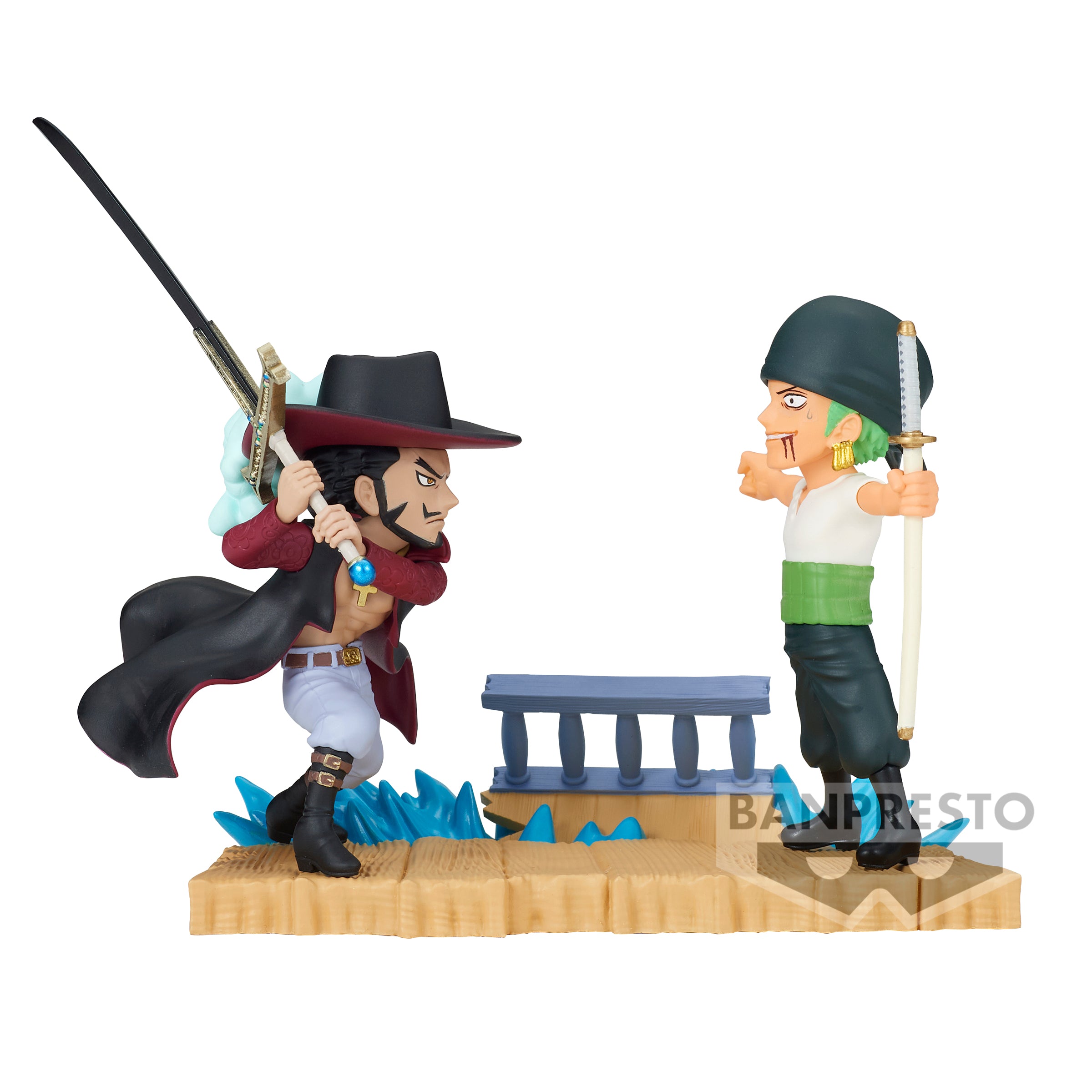 Banpresto ONE PIECE WORLD COLLECTABLE LOG STORIES-RORONOA ZORO VS DRACULE.MIHAWK- Main image