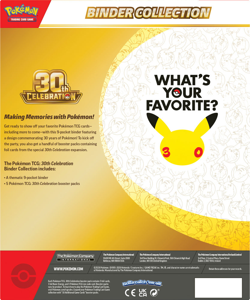 [Pre-Order] Pokémon TCG: 30th Celebration Binder Collection