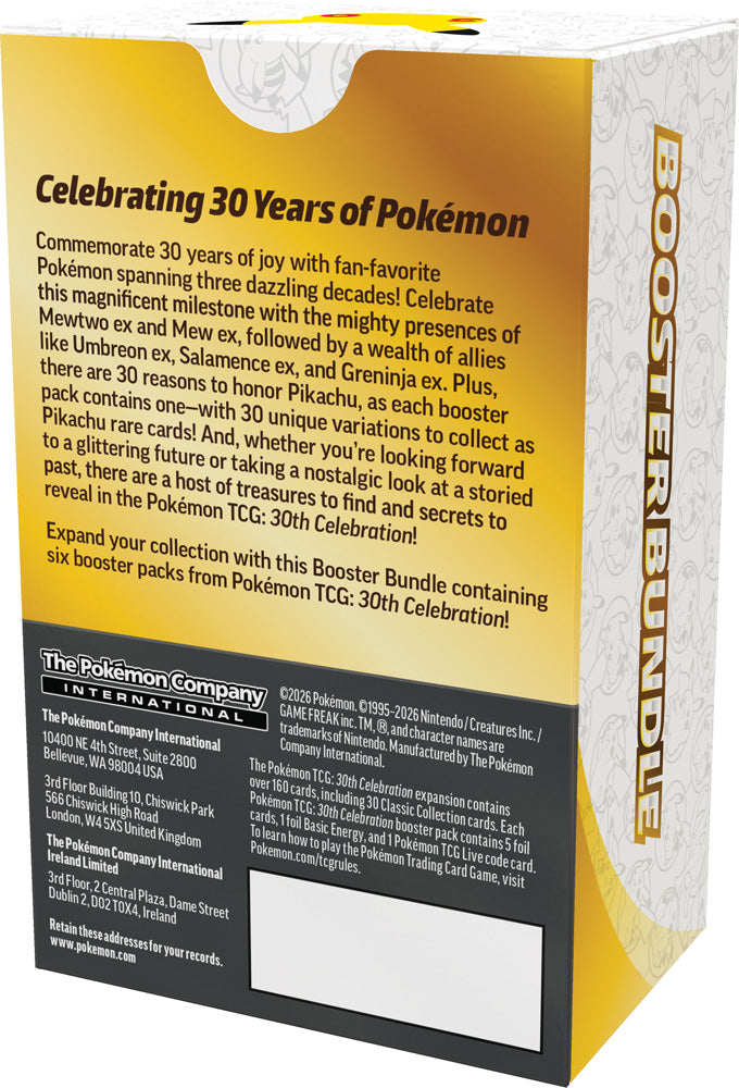 [Pre-Order] Pokémon TCG: 30th Celebration Booster Bundle