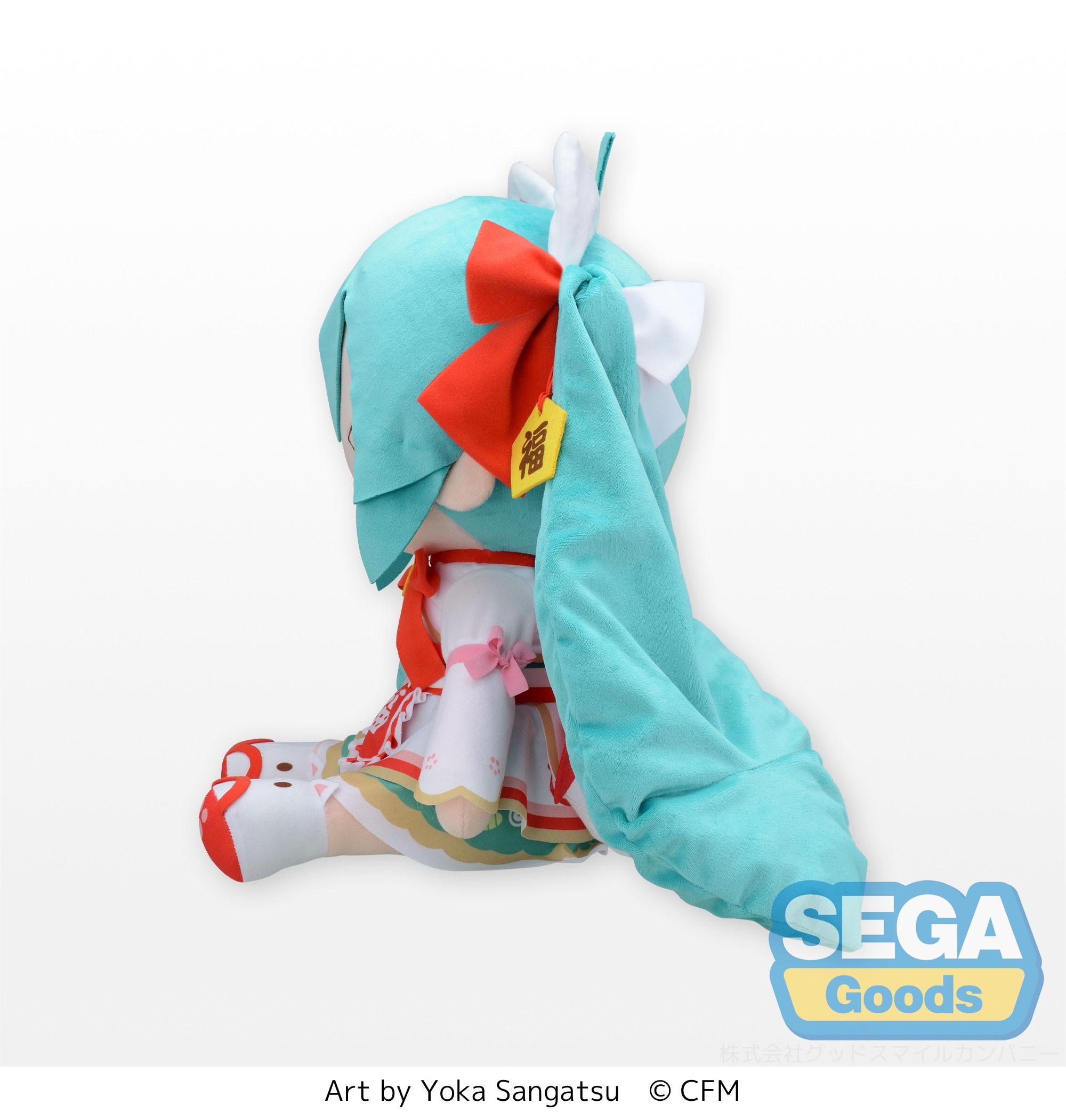 SEGA Hatsune Miku Maneki Miku Fluffy Plush (LL) Pre-Order Secondary image